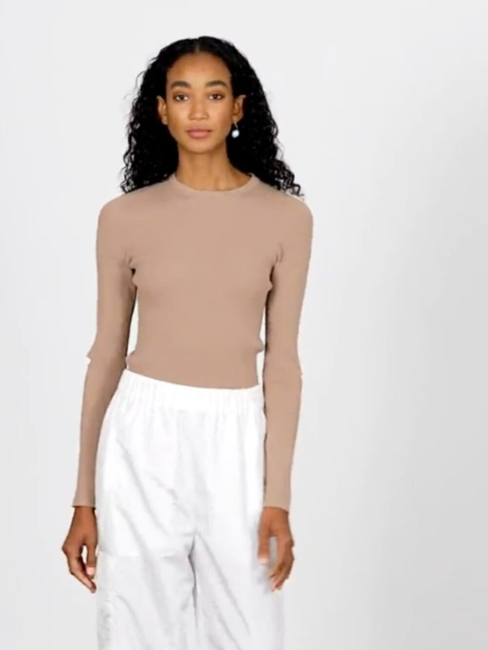 tibi Giselle Slash Cutout Crewneck Pullover